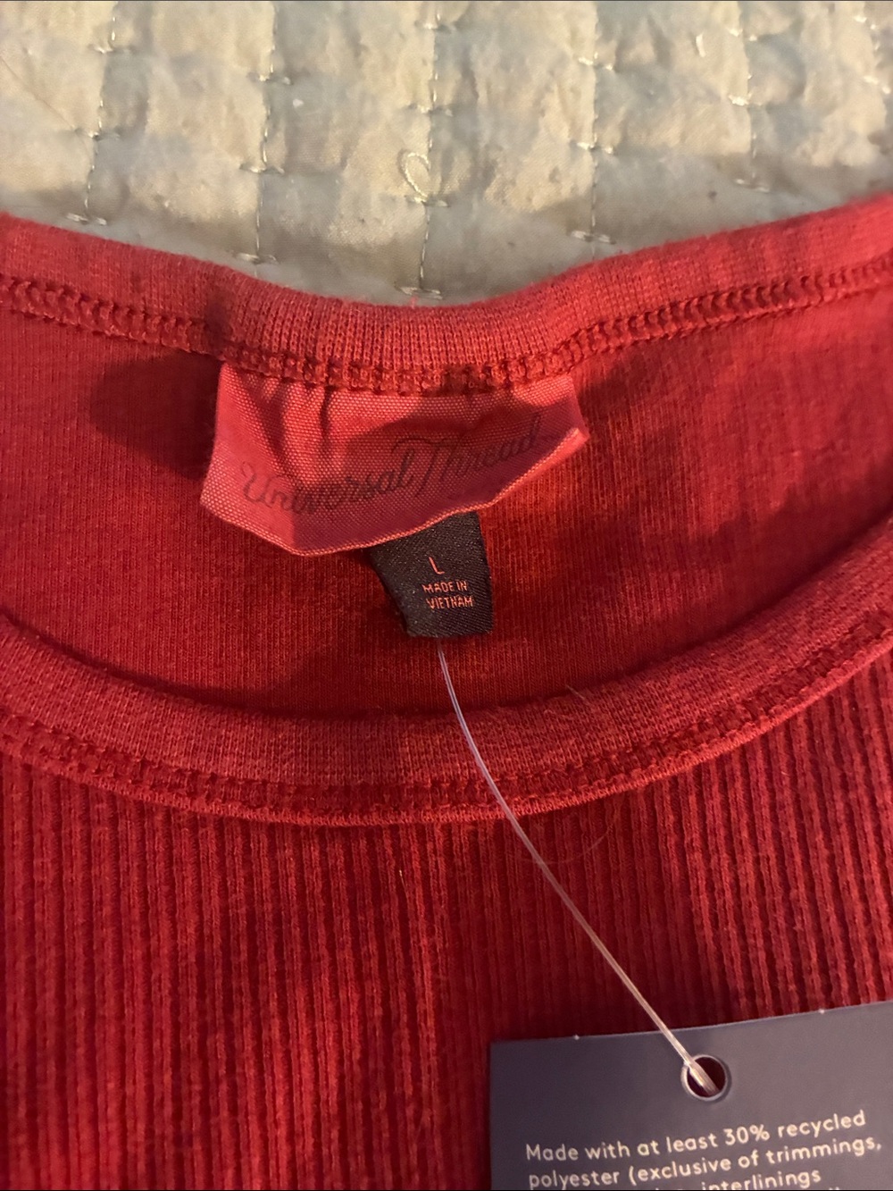 Universal Thread Ribbed Red Scoop Neck Tank Top - Picture 4 of 5